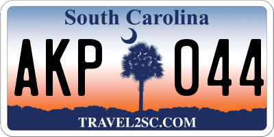 SC license plate AKP044