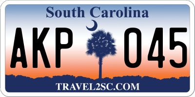 SC license plate AKP045