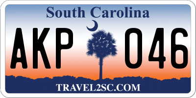 SC license plate AKP046
