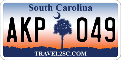 SC license plate AKP049