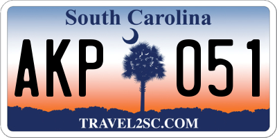 SC license plate AKP051