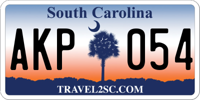 SC license plate AKP054