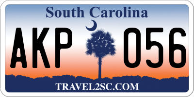 SC license plate AKP056