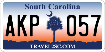 SC license plate AKP057