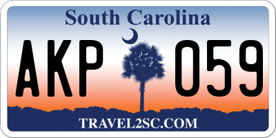 SC license plate AKP059