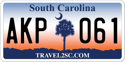 SC license plate AKP061