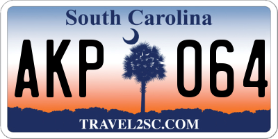 SC license plate AKP064
