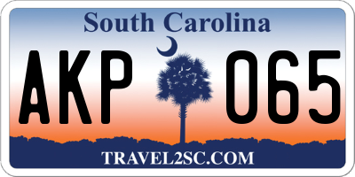 SC license plate AKP065