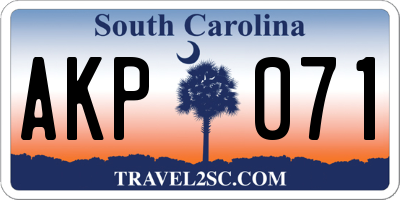 SC license plate AKP071