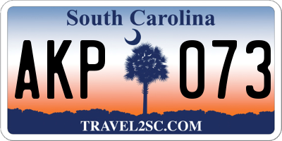 SC license plate AKP073