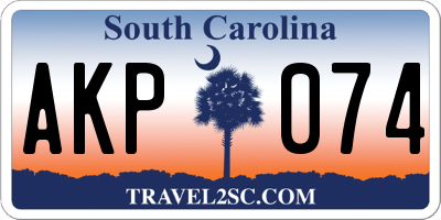 SC license plate AKP074