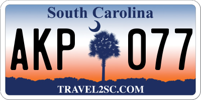 SC license plate AKP077