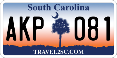 SC license plate AKP081