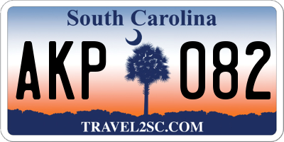 SC license plate AKP082