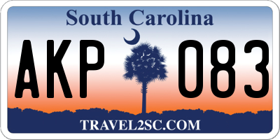 SC license plate AKP083