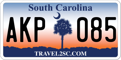SC license plate AKP085