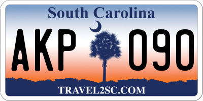 SC license plate AKP090