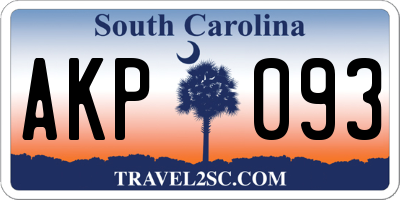 SC license plate AKP093