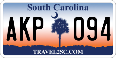 SC license plate AKP094