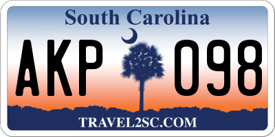 SC license plate AKP098