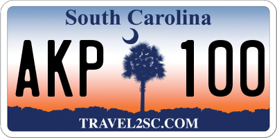 SC license plate AKP100