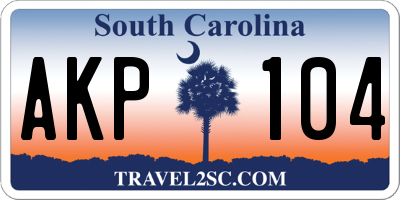 SC license plate AKP104