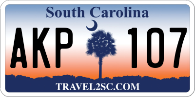 SC license plate AKP107