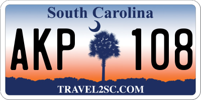 SC license plate AKP108