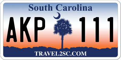 SC license plate AKP111