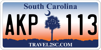 SC license plate AKP113