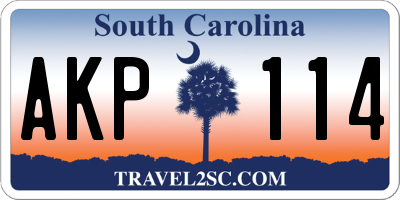 SC license plate AKP114