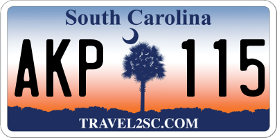 SC license plate AKP115