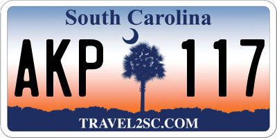 SC license plate AKP117