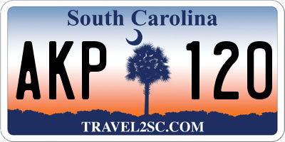 SC license plate AKP120
