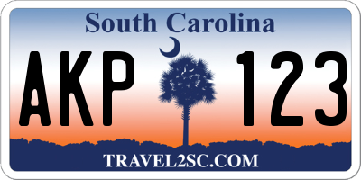SC license plate AKP123