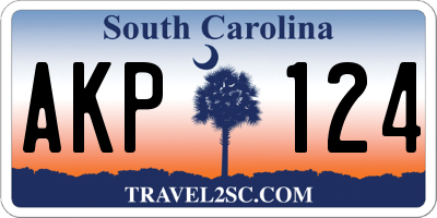 SC license plate AKP124