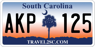 SC license plate AKP125