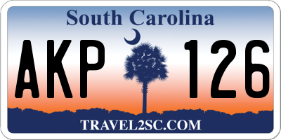SC license plate AKP126