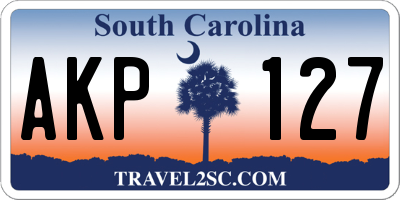 SC license plate AKP127
