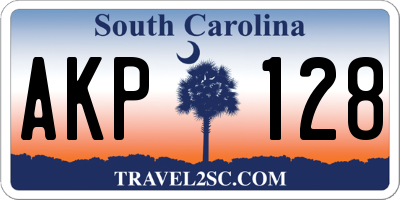 SC license plate AKP128