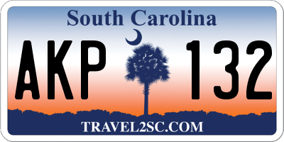 SC license plate AKP132
