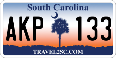 SC license plate AKP133