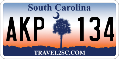 SC license plate AKP134