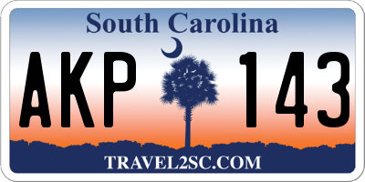 SC license plate AKP143