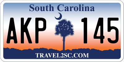 SC license plate AKP145