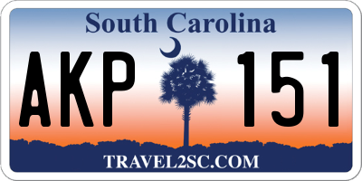 SC license plate AKP151