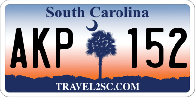 SC license plate AKP152
