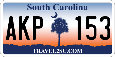 SC license plate AKP153