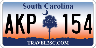 SC license plate AKP154