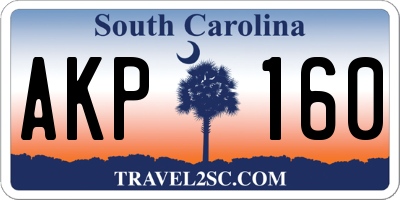SC license plate AKP160